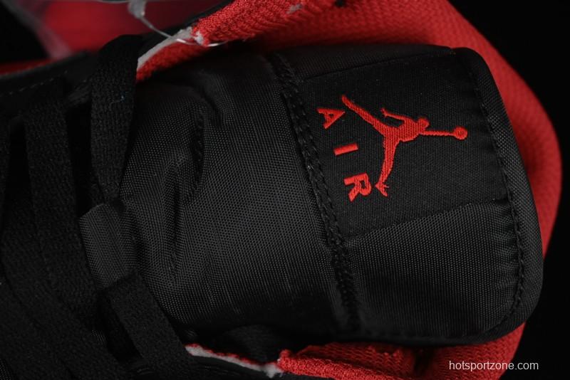 Nike Air Jordan 1 Mid AJ1 Black Red Mid-Top Casual Sneakers - DQ8426-067