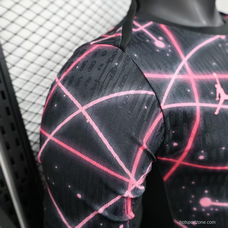 Player Version 25/26 Paris Saint-Germain PSG Black with Neon Geometric Network Jersey