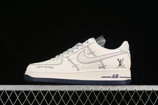 Nike Air Force 1 '07 Low LV Collaboration Black Swoosh Logo Casual Sneakers - XX3168-160