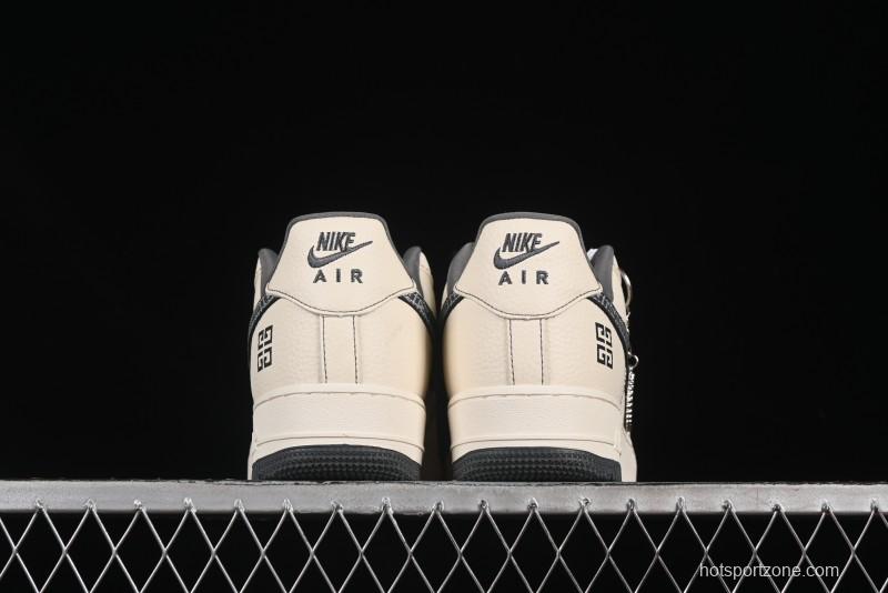 Nike Air Force 1 '07 Low Givenchy Collaboration Pattern Beige Grey Casual Sneakers - DF0188-057