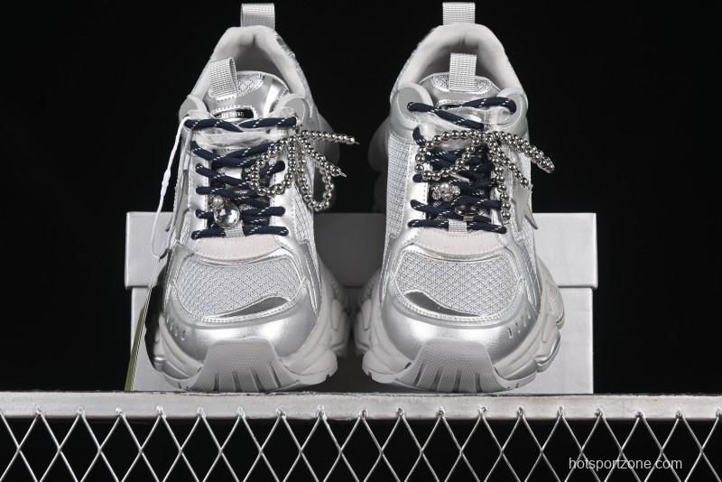 GG-CC Star Same Style Lace-up Hollow Out Dad Shoes with 5cm Height Increase - G25X269