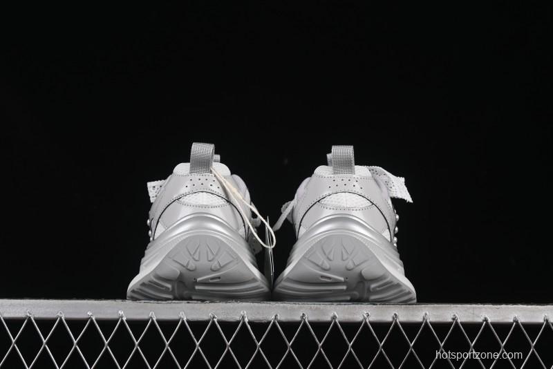 GG-CC Lace Pearl Chain Casual Platform Dad Shoes - 250310 Silver