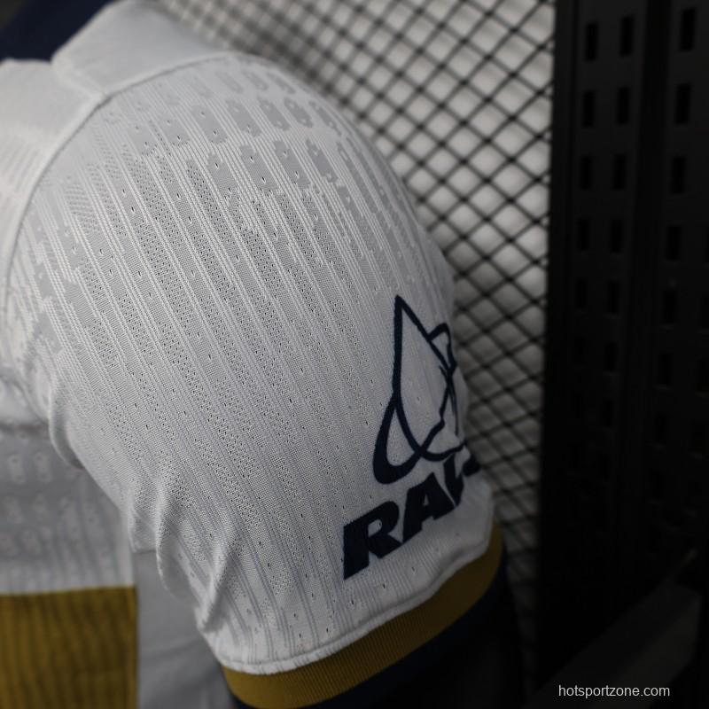 Player Version 25/26 Club America Away White with Navy and Gold Eagle Crest Jersey