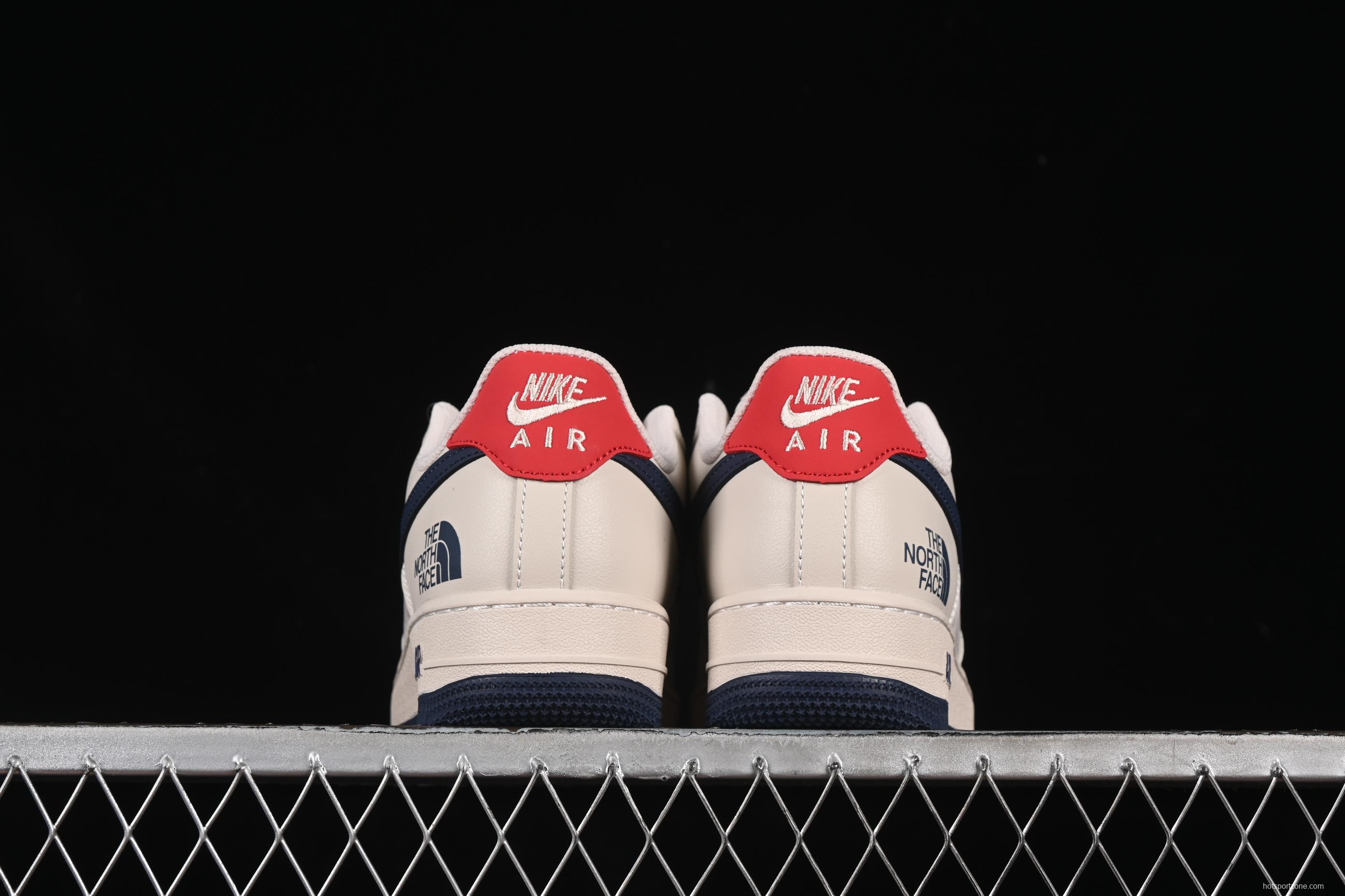 Nike Air Force 1 '07 Low The North Face Collaboration Red Heel Navy Blue Casual Sneakers - XX3168-133