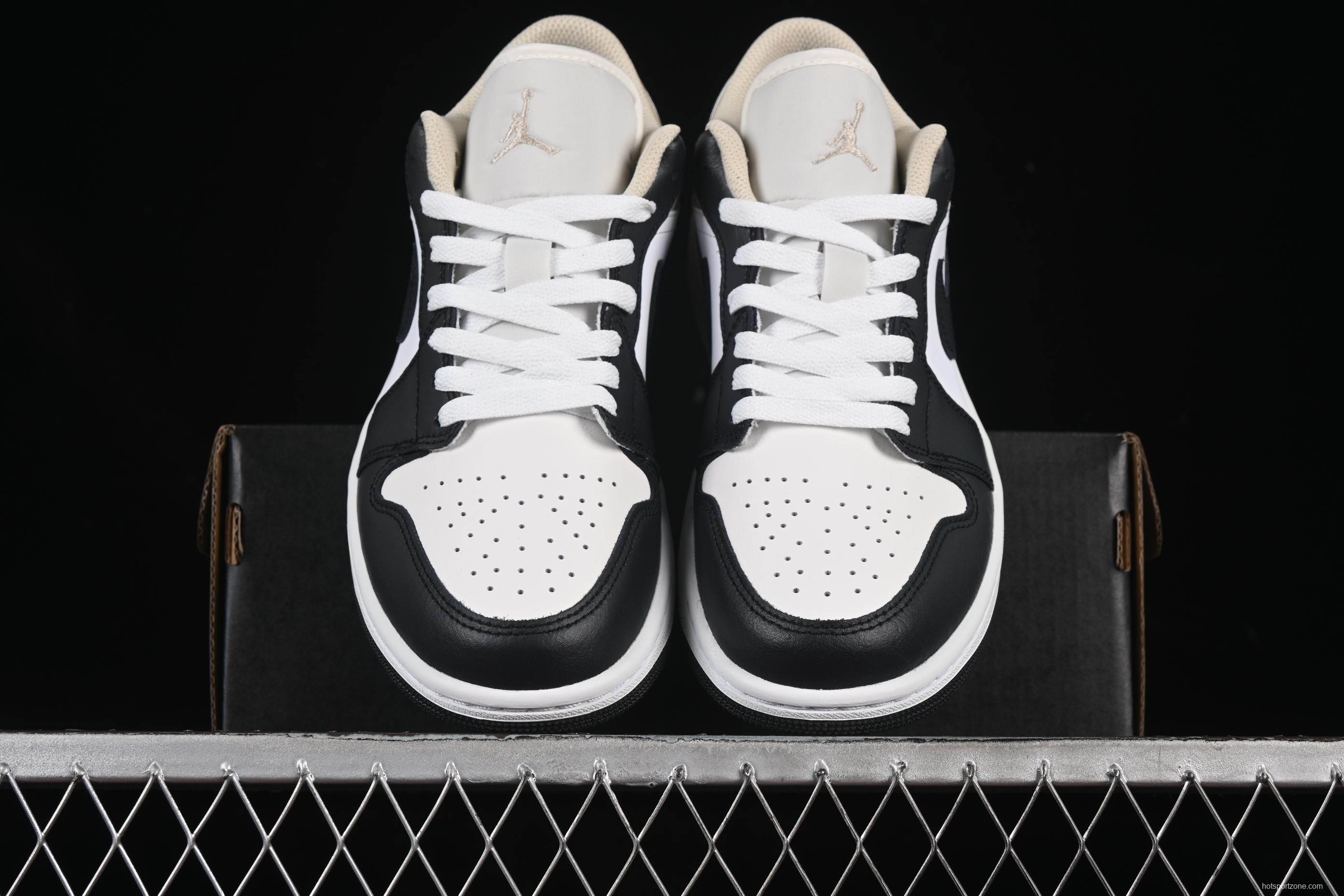 Nike Air Jordan 1 Low Retro Casual Sneakers in Cream White - 553558-153