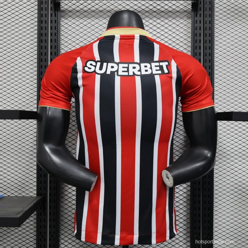 Player Version 25/26 Sao Paulo Home Jersey With Full Sponsors