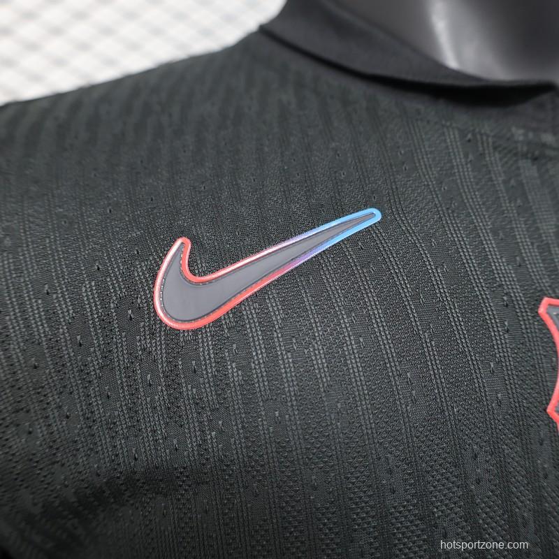 Player Version 24/25 Barcelona x Travis Scott Away Black Jersey With Red Sponsor
