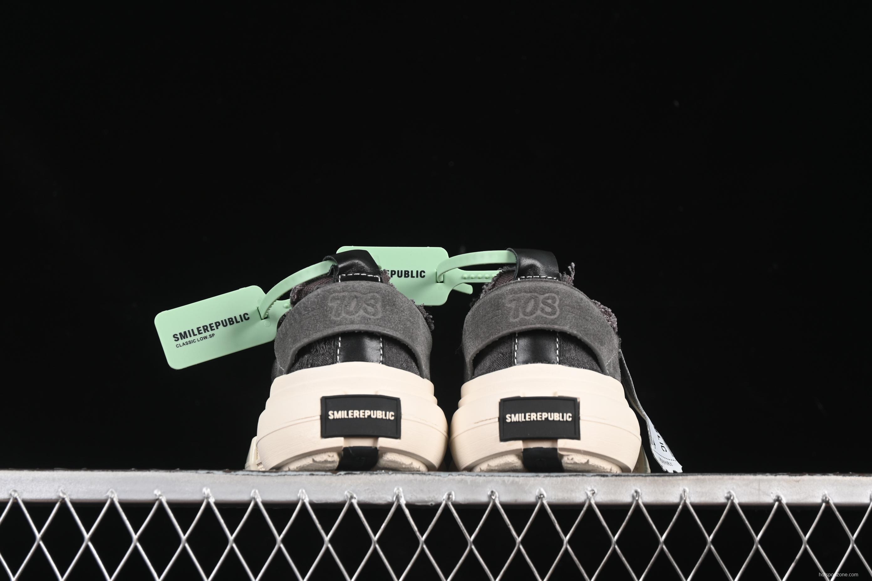 SMILEREPUBLIC INCEPTION Gray Fringe 70s Low-Top Canvas Casual Shoes - G.D4