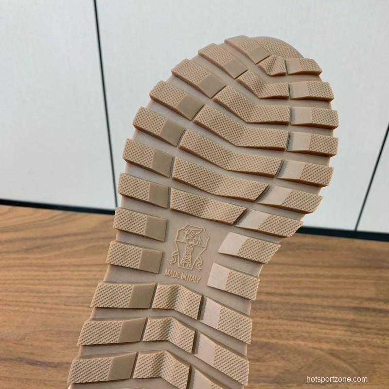 2025 Women Brunello Cucinelli White Silver Mesh Leather Sneakers