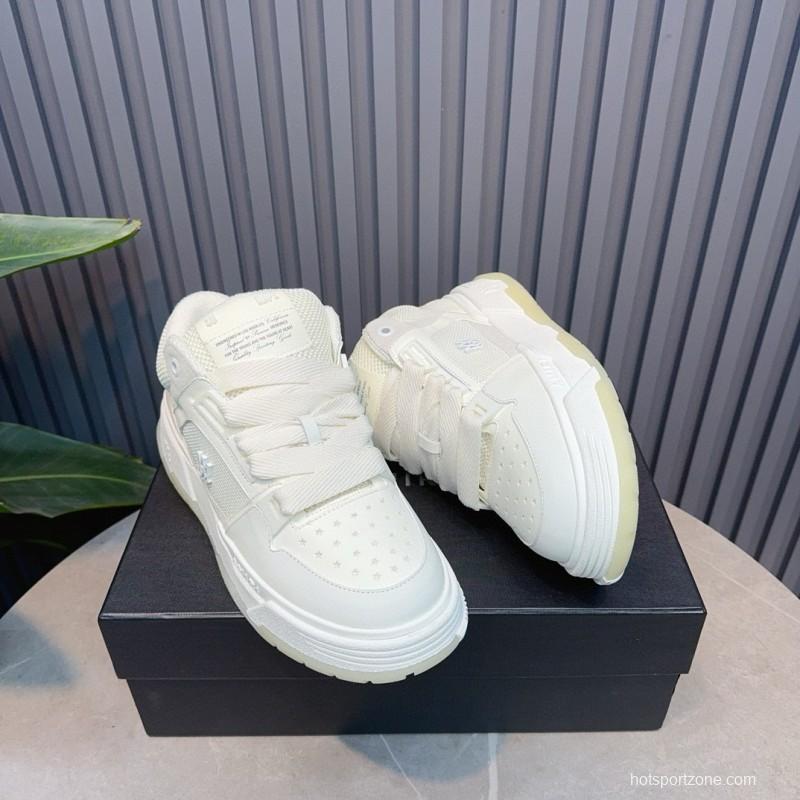 2024 Unisex Amiri White Leather Sneakers MJ00360