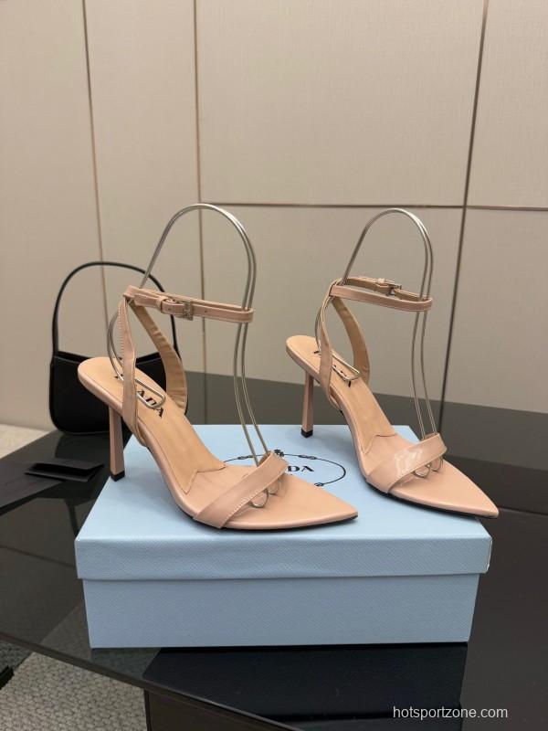 2025 Women Prada Nude Leather Sandals