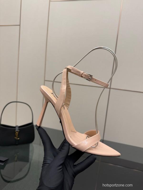2025 Women Prada Nude Leather Sandals