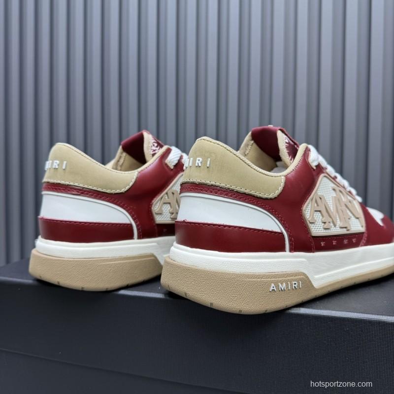 2025 Unisex Amiri Red White Beige Leather Sneakers MJ00360