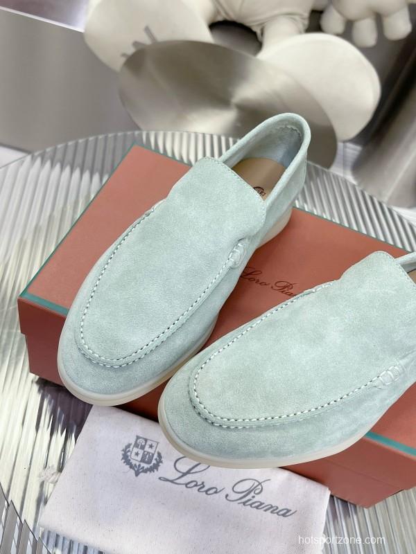 2024 Unisex LP Pale Green Suede Loafers MJ00270