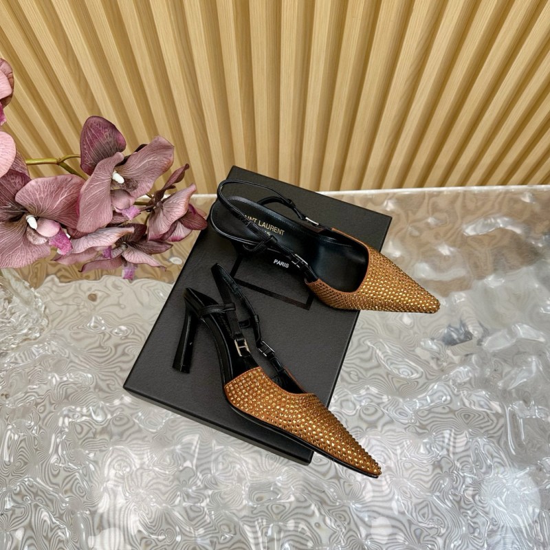 2024 Women Yves Saint Laurent Brown Leather High Heels