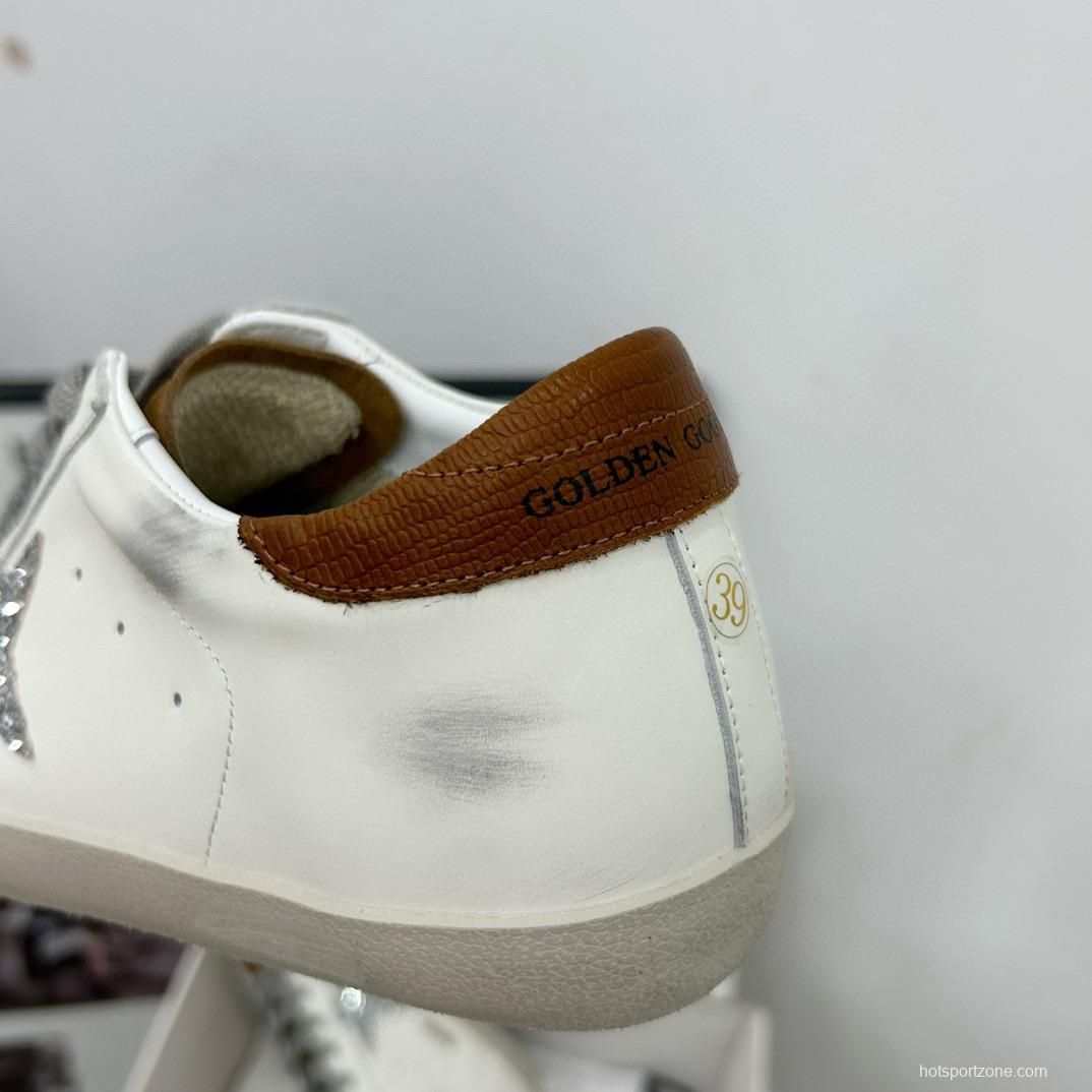 2025 Women GGDB White Silver Leather Sneakers