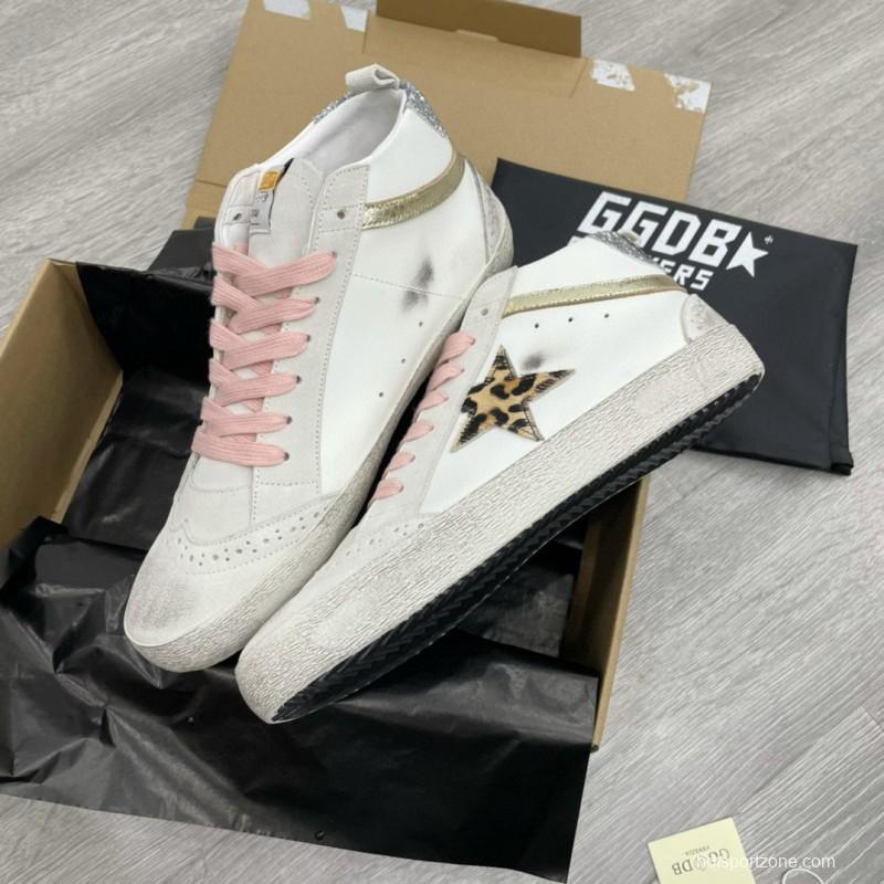 2024 Unisex GGDB White Pink Leather Suede High Top Sneakers MJ00300