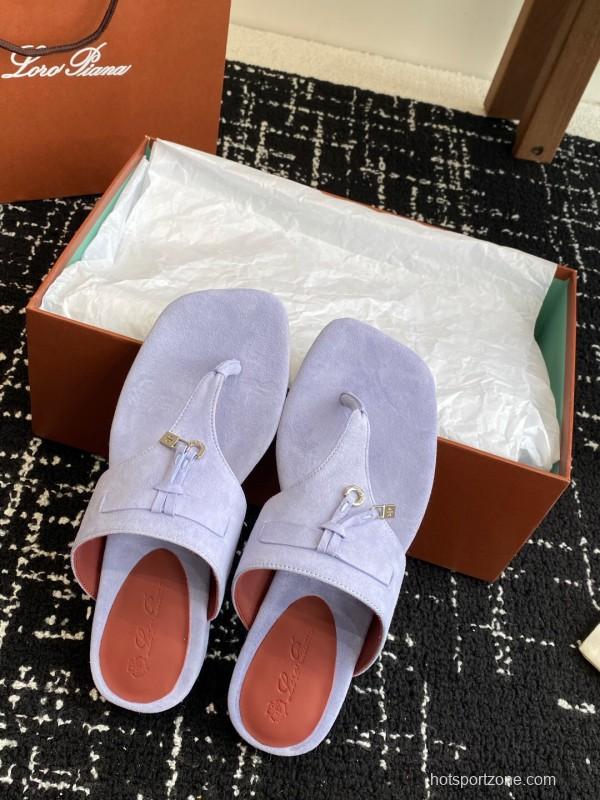 2025 Women Le Parmentier Lavender Suede Slippers KFY00280