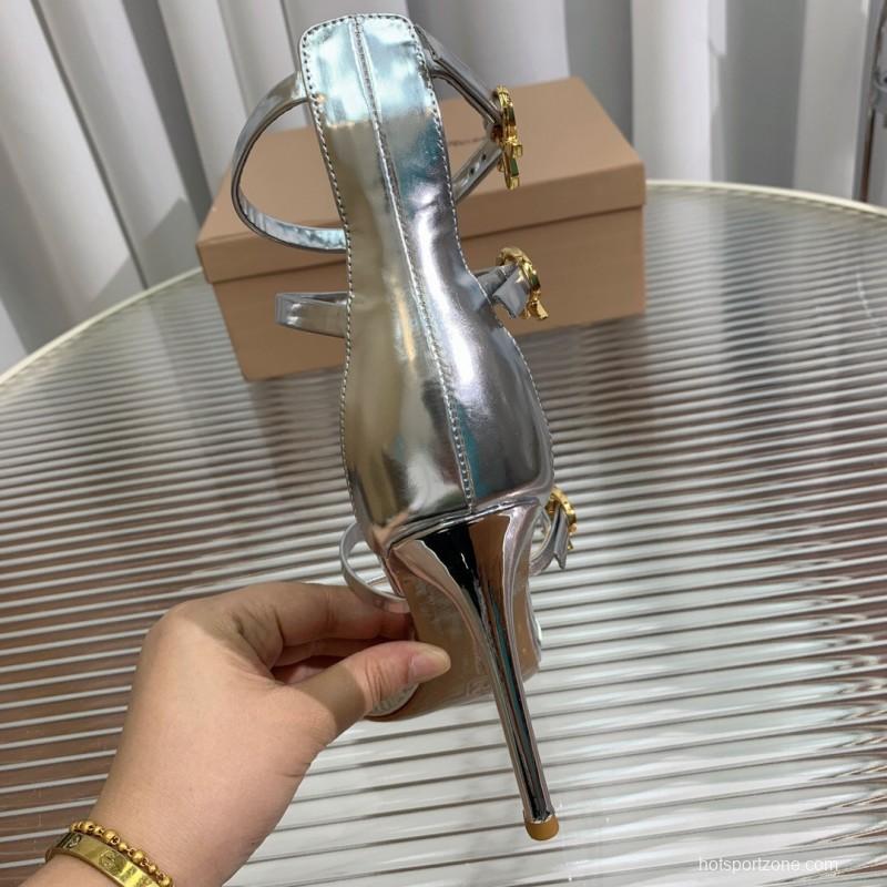 2025 Women Gianvito Rossi Silver Leather Sandals