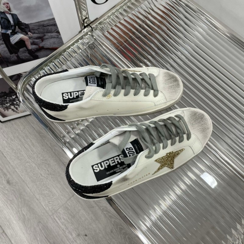 2025 Women GGDB White Black Gold Leather Suede Sneakers