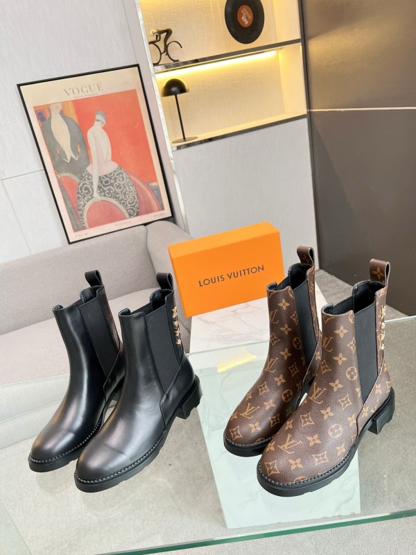 2024 Women Louis Vuitton Brown Leather Boots MJ00310