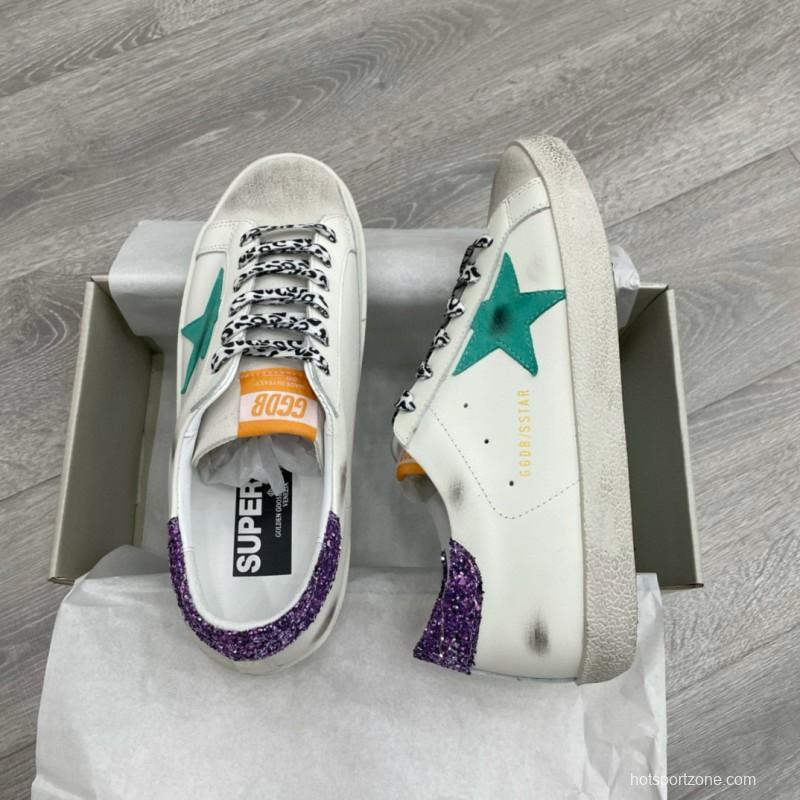 2025 Women GGDB White Green Suede Leather Sneakers