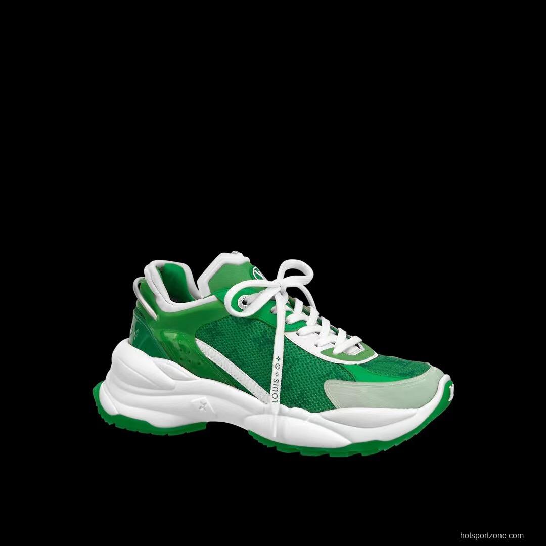 2025 Unisex Louis Vuitton Green White Leather Mesh Rubber Sneakers Monogram LY00340