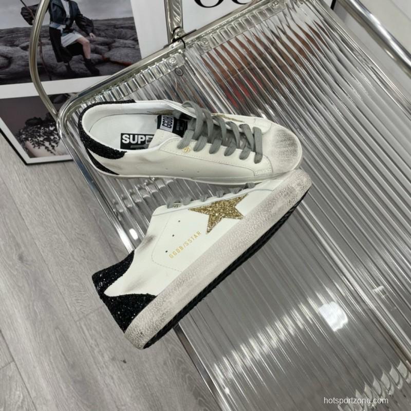 2025 Women GGDB White Black Gold Leather Suede Sneakers