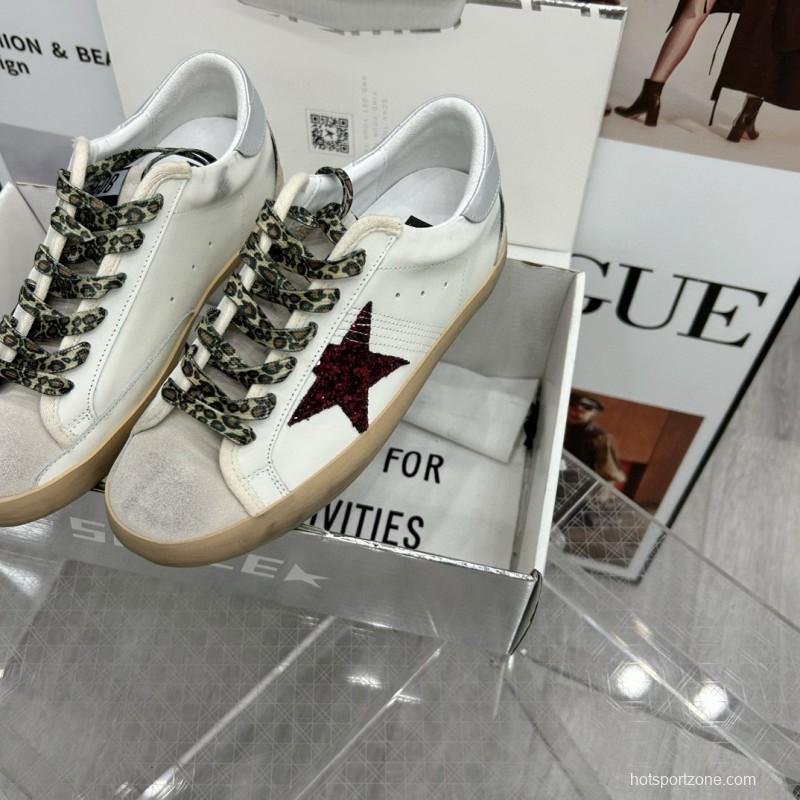 2025 Unisex GGDB White Red Leather Sneakers 63534