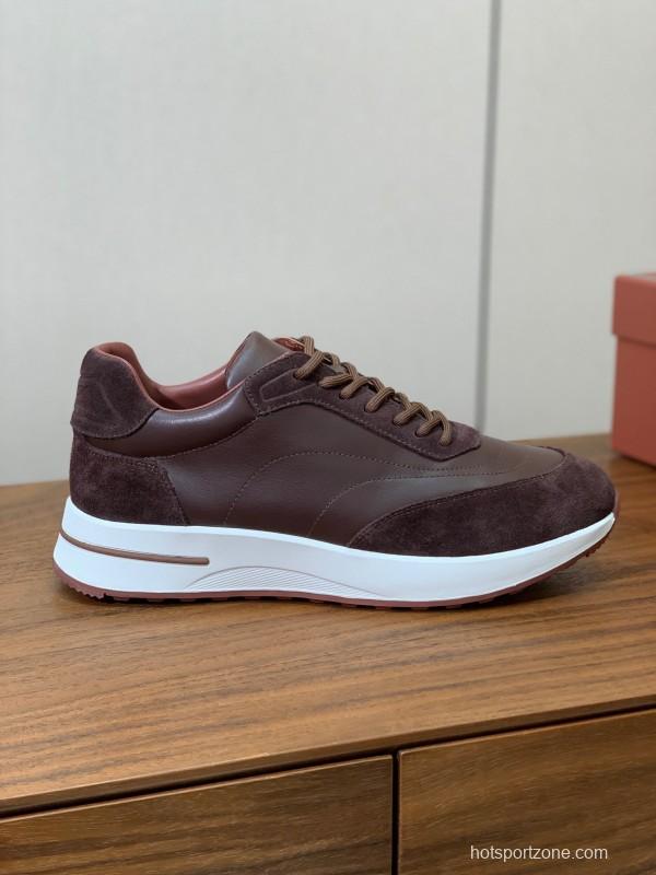 2025 Unisex Le Parmentier Brown Suede Leather Casual Sneakers