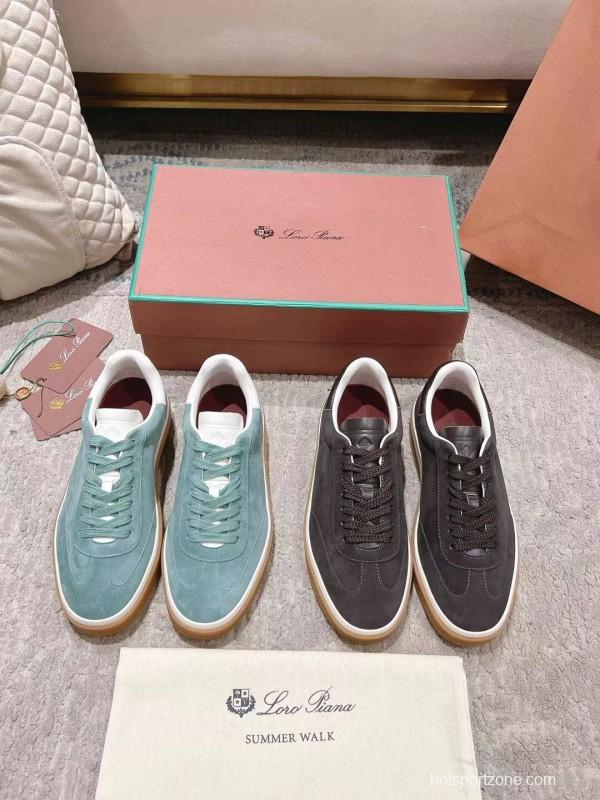 2025 Unisex Le Parmentier Green Suede Leather Sneakers Top Version LY00320(F)/LY00330(M)