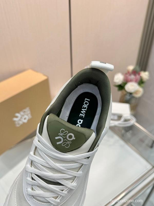 2025 Unisex Loewe White Mesh Sneakers Collaboration KFY00300