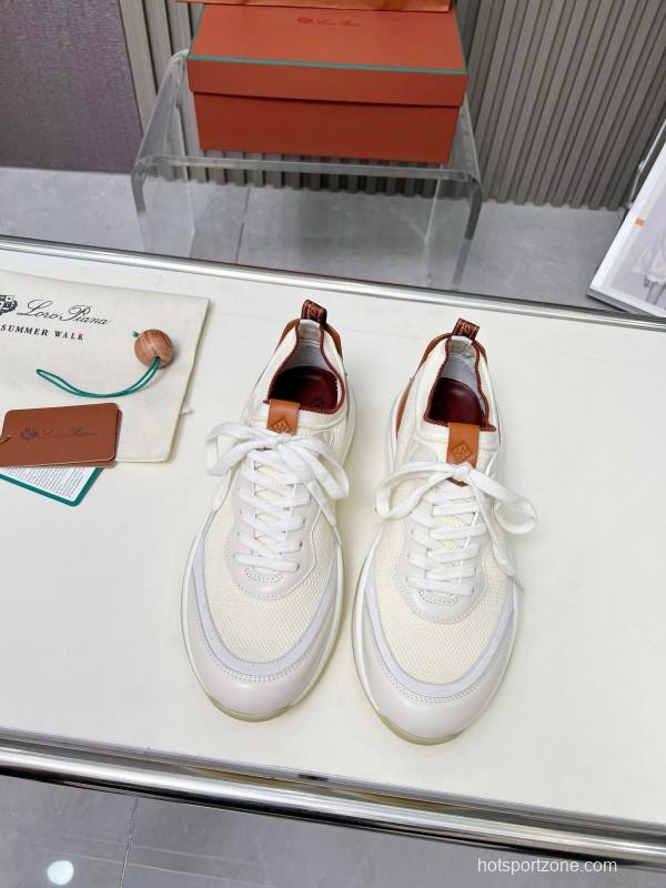 2024 Men LP White Beige Mesh Leather Sneakers
