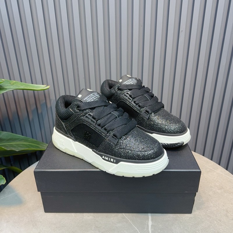 2024 Men Amiri Black Mesh Leather Sneakers MJ00360