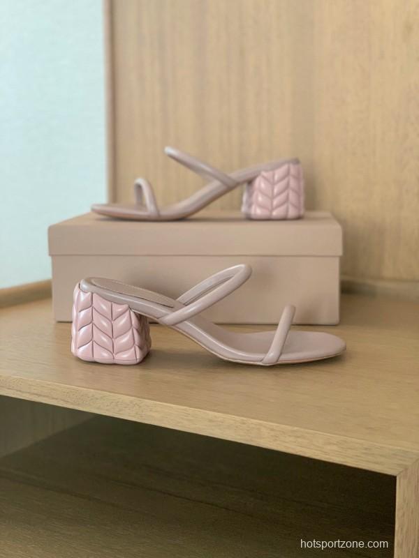 2025 Women Gianvito Rossi Beige Leather Slippers KFY00260