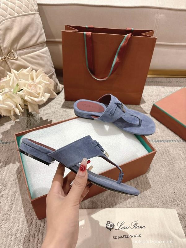 2025 Women LP Blue Suede Slippers LY00350