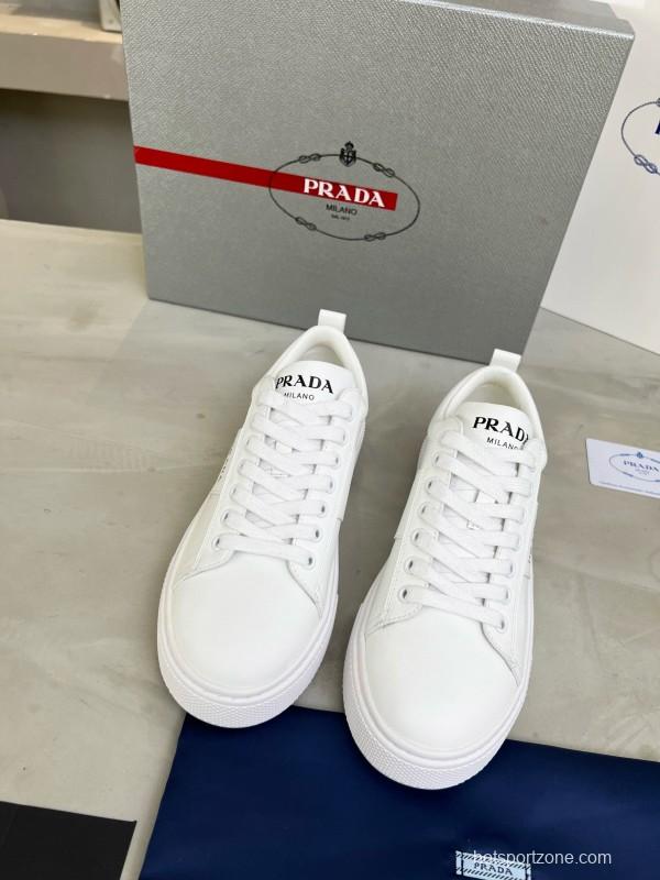 2024 Unisex Prada White Leather Sneakers MJ00310