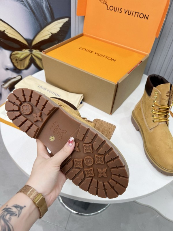 2024 Unisex Louis Vuitton Brown Nubuck Leather Ankle Boots Monogram MJ00450