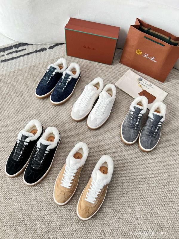 2024 Women LP Kummel Brown Suede Shearling Low-top Sneakers MJ00350