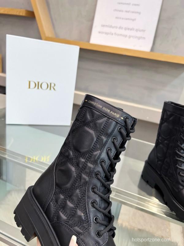 2024 Women Dior black leather boots MJ00430