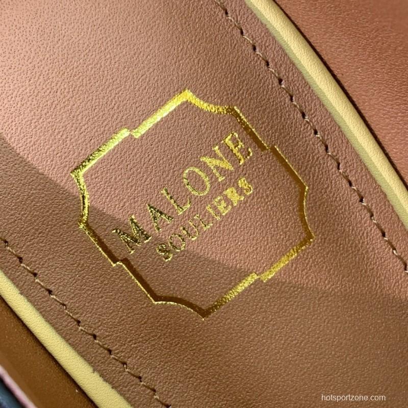 2025 Women Malone Souliers Black Yellow Leather Pumps