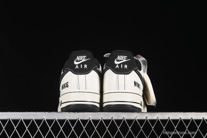 Nike Air Force 1'07 Low Black White Triple Swoosh Casual Sneakers - SC9207-537