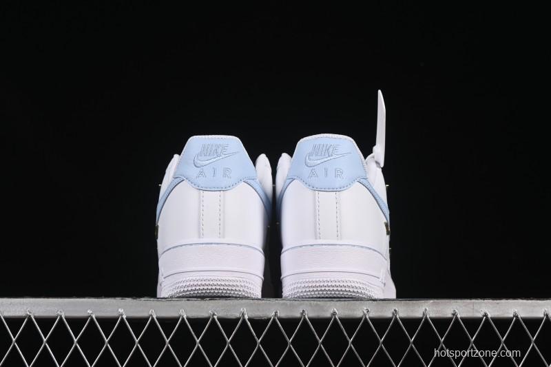 Nike Air Force 1 '07 Low Custom 2D Theme Four Hook Sky Blue Casual Sneakers - ZH0316-084