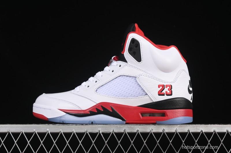 Nike Air Jordan 5 Retro Fire Red Black Tongue Basketball Shoes - HQ7978-101