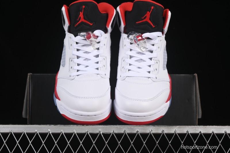 Nike Air Jordan 5 Retro Fire Red Black Tongue Basketball Shoes - HQ7978-101