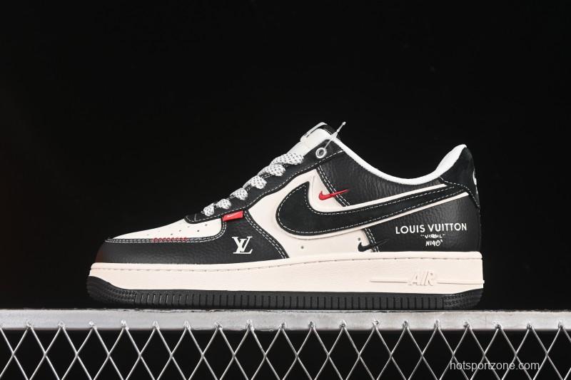 Nike Air Force 1 '07 Low LV Collaboration Black Leather Casual Sneakers - YX5066-349