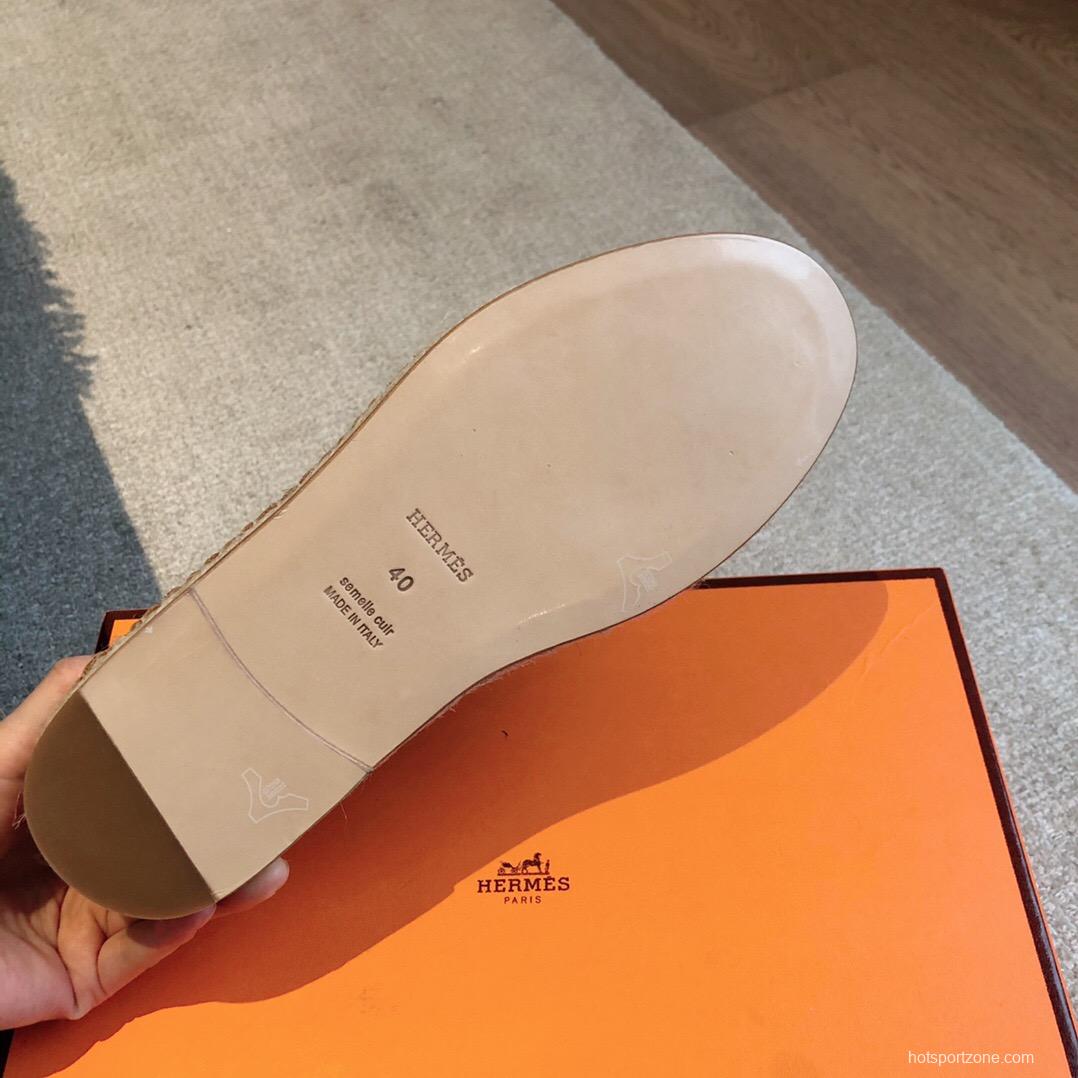 2025 Unisex Hermès Brown Leather Loafers AS00380