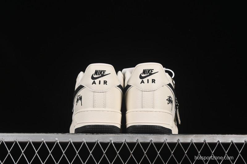 Nike Air Force 1 '07 Low Stussy Collaboration White Gray Casual Sneakers - KK1988-093
