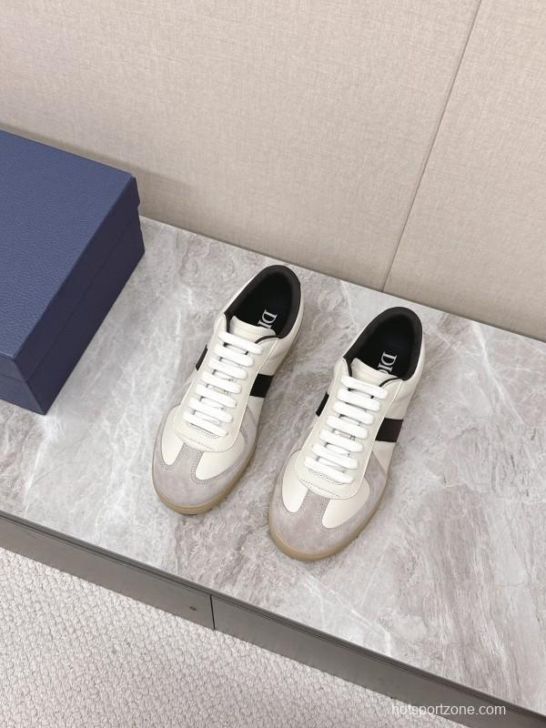 2025 Unisex Dior Black White Grey Leather Suede Sneakers Matchpoint B01 KFY00300