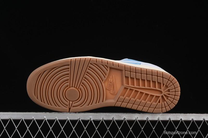 Nike Air Jordan 1 Low Worn Blue Denim Casual Sneakers - HQ2004-400